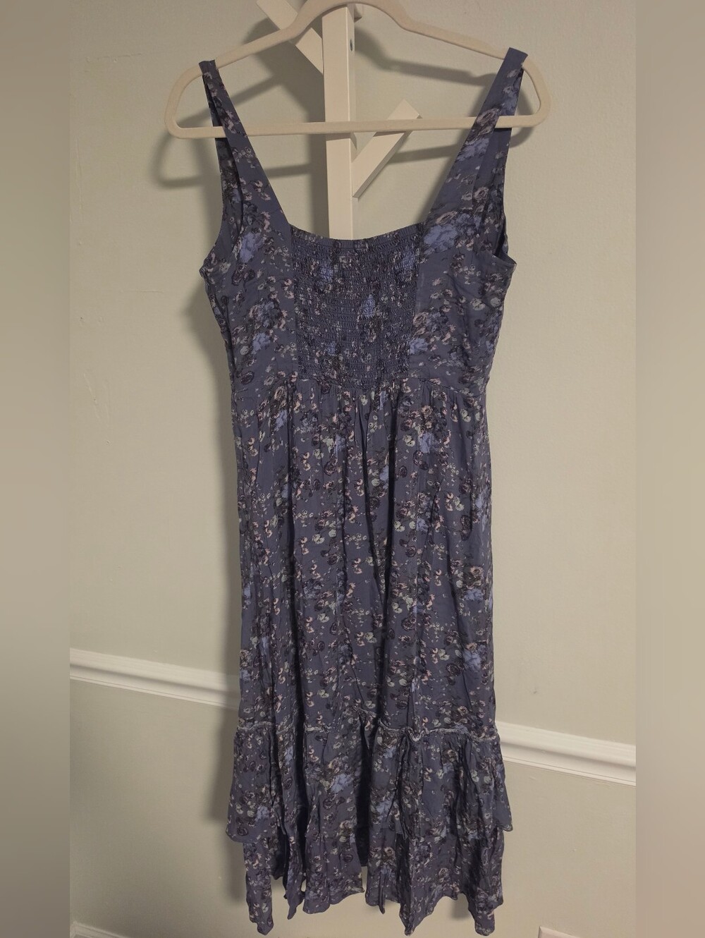 PAIGE Michelada Floral Print Tiered Midi Dress Sz Small Romance Cottagecore - Picture 8 of 14